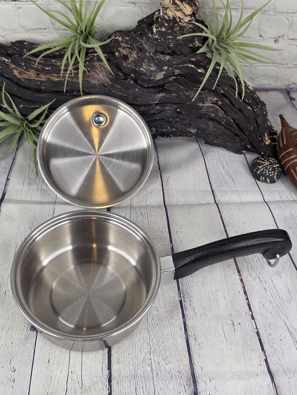 Vintage Saladmaster 18-8 Tri-Clad Stainless Steel 1 Qt Saucepan w/ Vapo Lid
